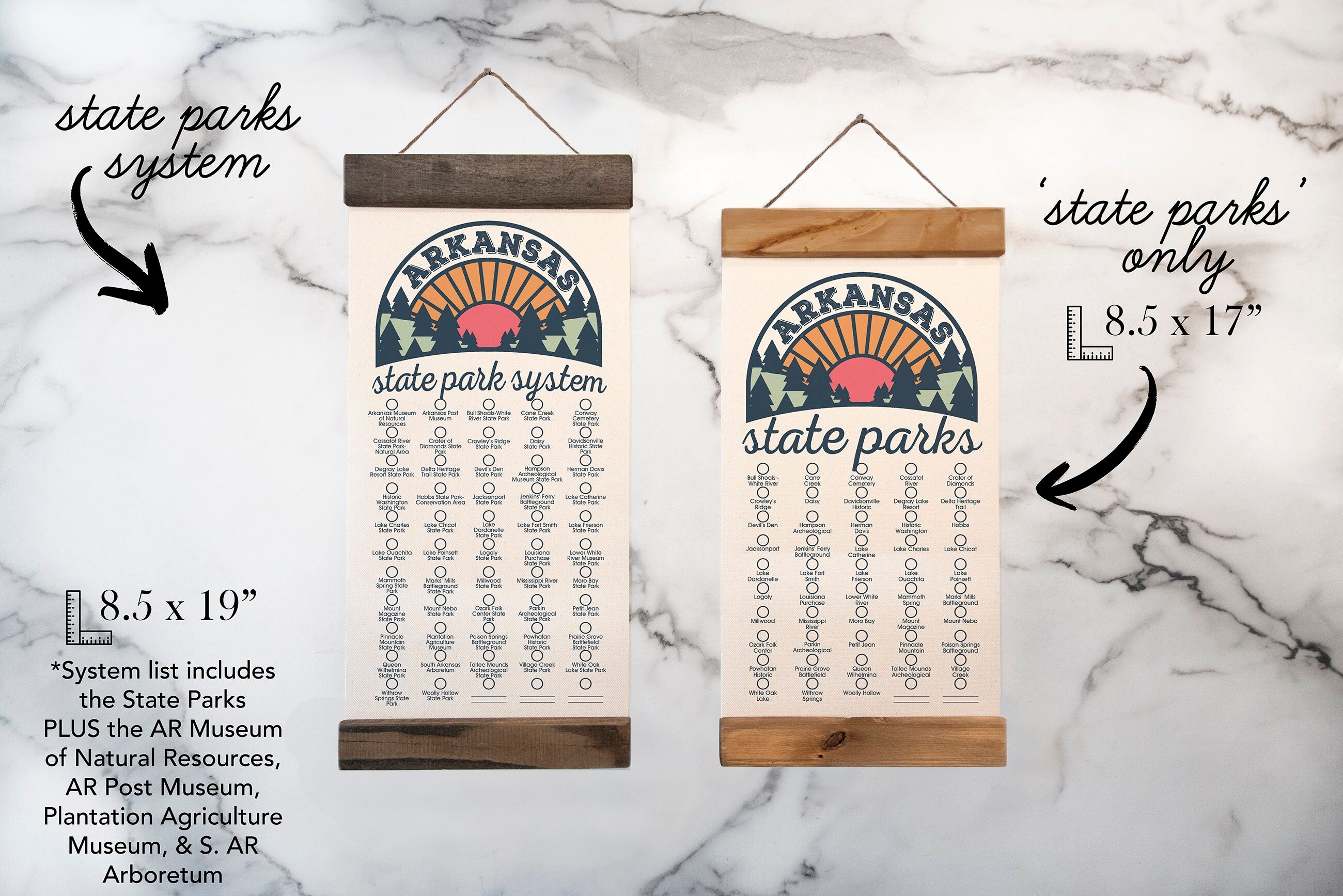 Arkansas State Park Adventure Checklist w/ Pen