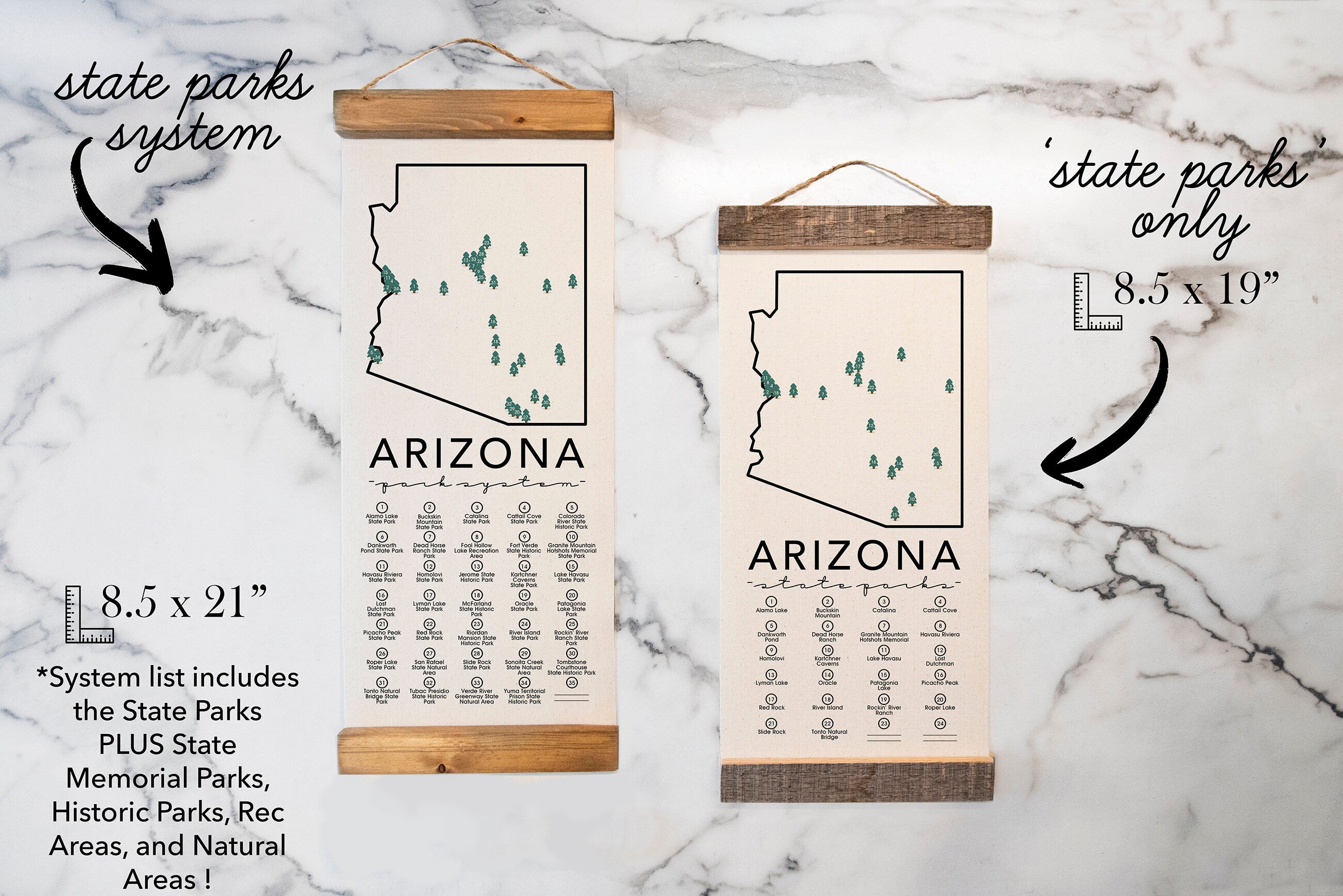 Arizona State Park Adventure Checklist w/ Pen