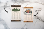 Kansas State Park Adventure Checklist - Hanging Canvas Map