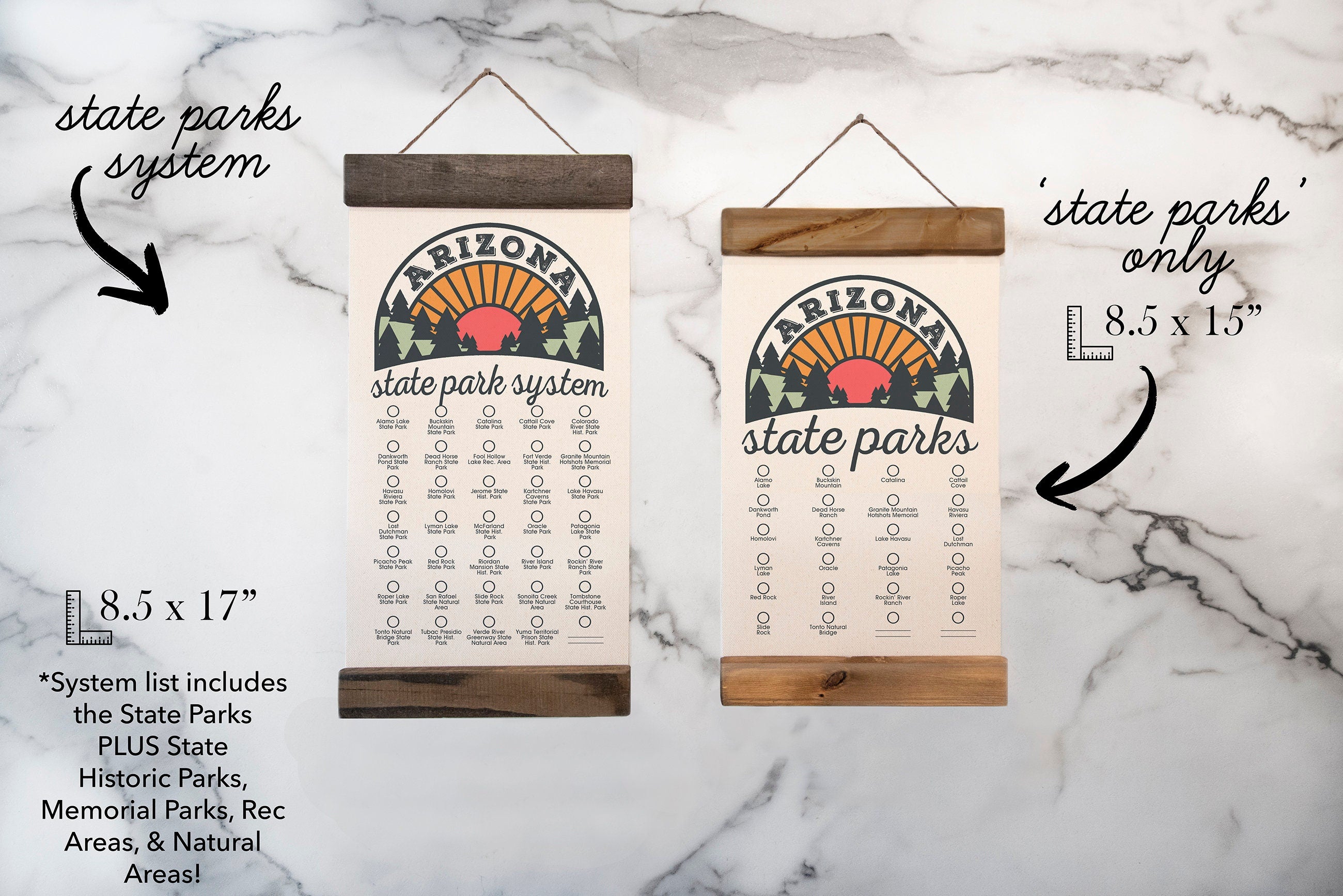 Arizona State Park Adventure Checklist w/ Pen