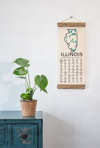 Illinois State Park Adventure Checklist - Hanging Canvas Map