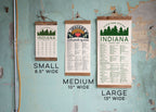 Indiana State Park Adventure Checklist - Hanging Canvas Map