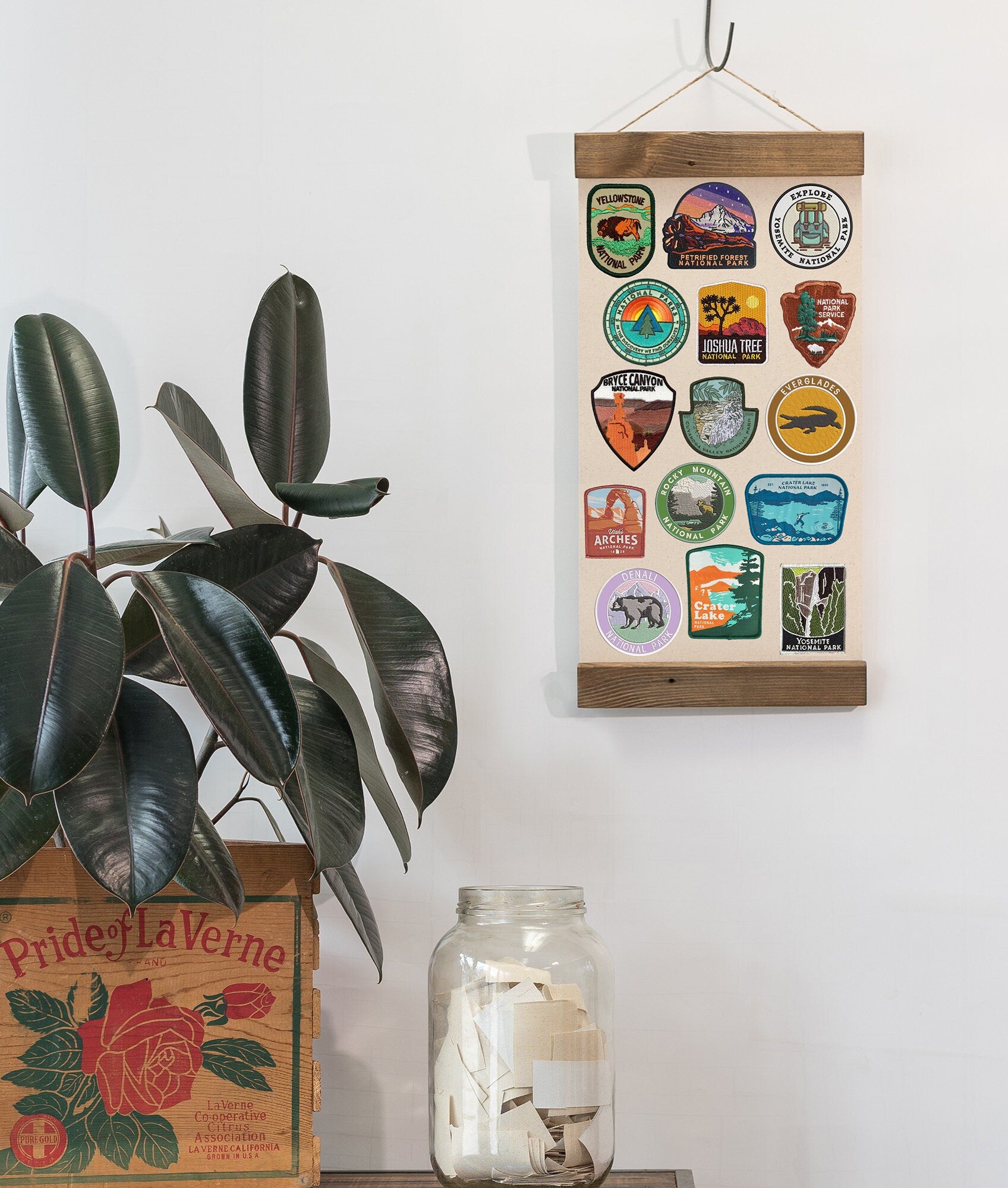 BLANK Canvas Pin or Patch Display Sign, Reclaimed Wood Hanging Display Holder