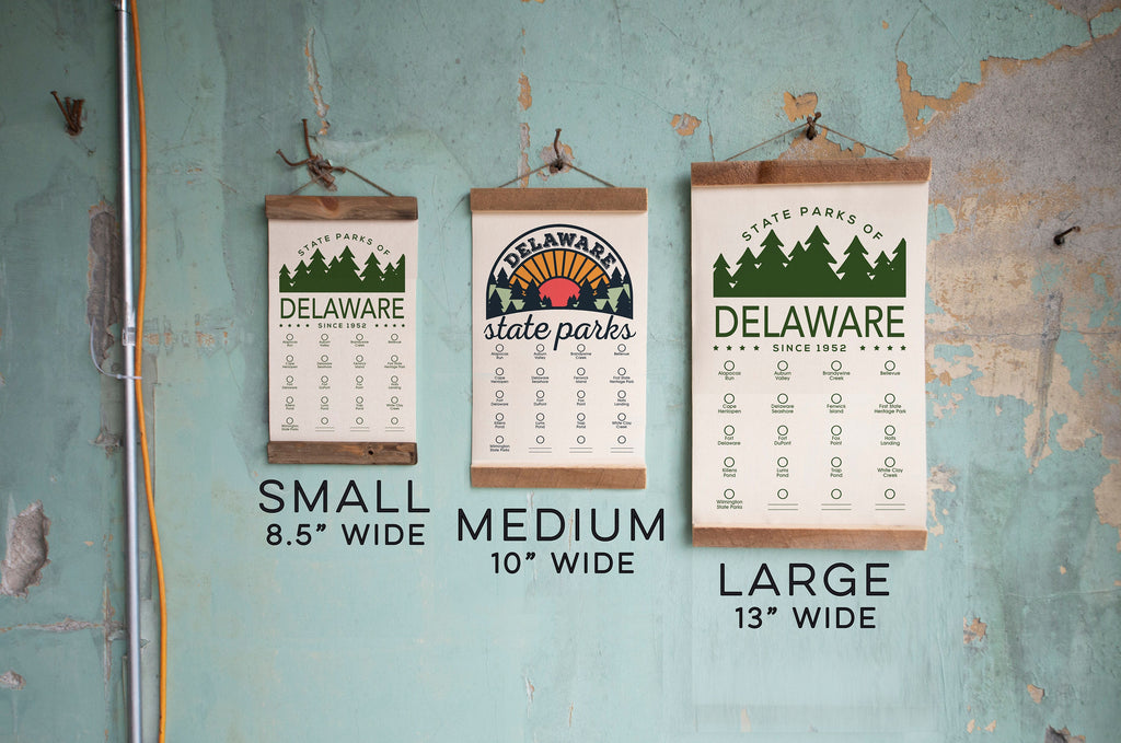 Deleware State Park Adventure Checklist - Hanging Canvas Map