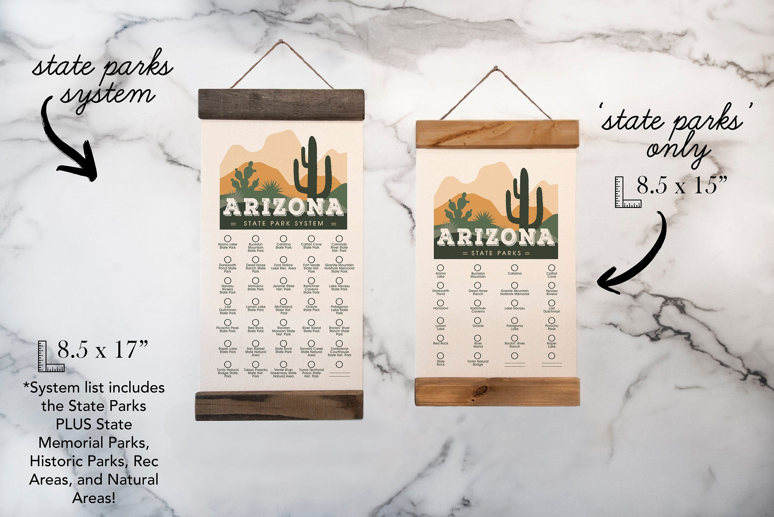 Arizona State Park Adventure Checklist w/ Pen