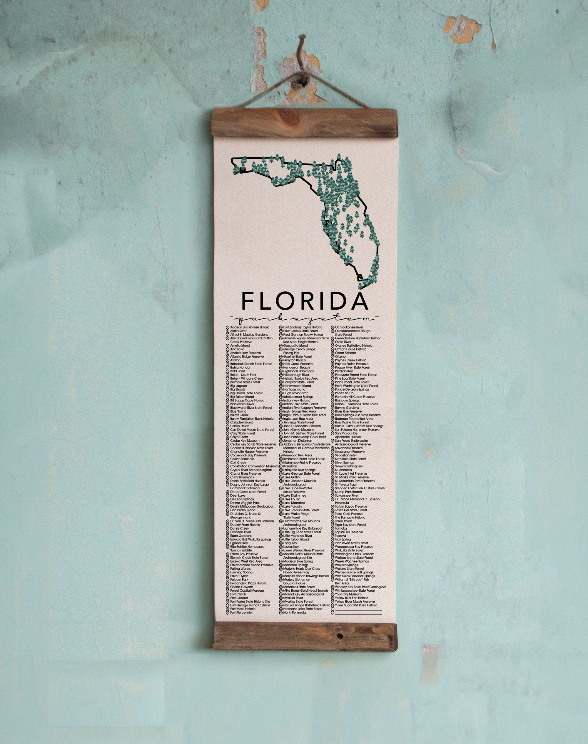 FL State Park Checklists WITH Pen // Travel Florida // Travel Adventure list // hiking bucket list