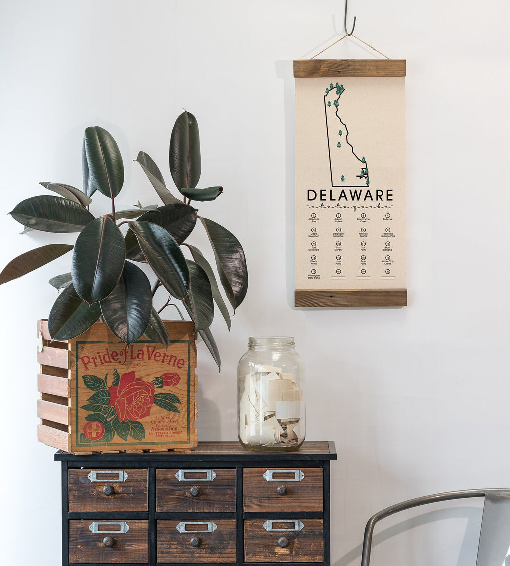Deleware State Park Adventure Checklist - Hanging Canvas Map