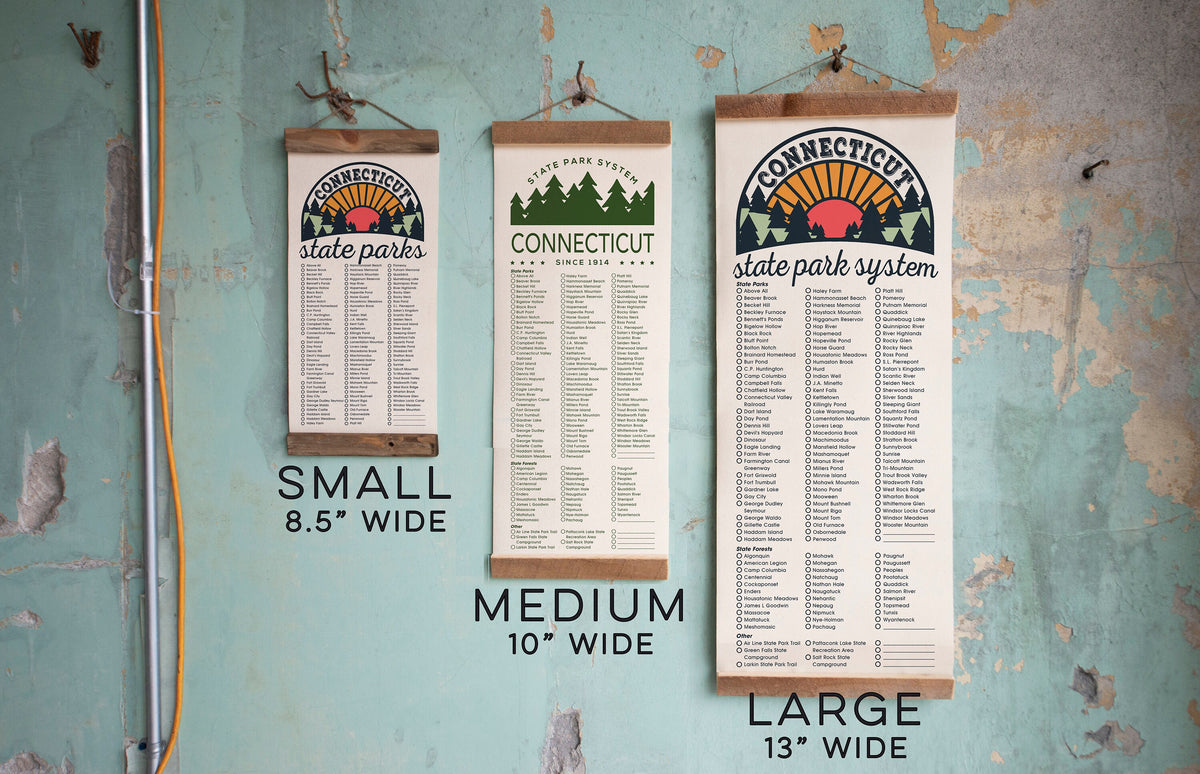 Connecticut State Park Checklists - Hanging Canvas Print