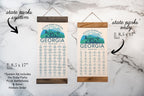 Georgia State Park Adventure Checklist - Hanging Canvas Map
