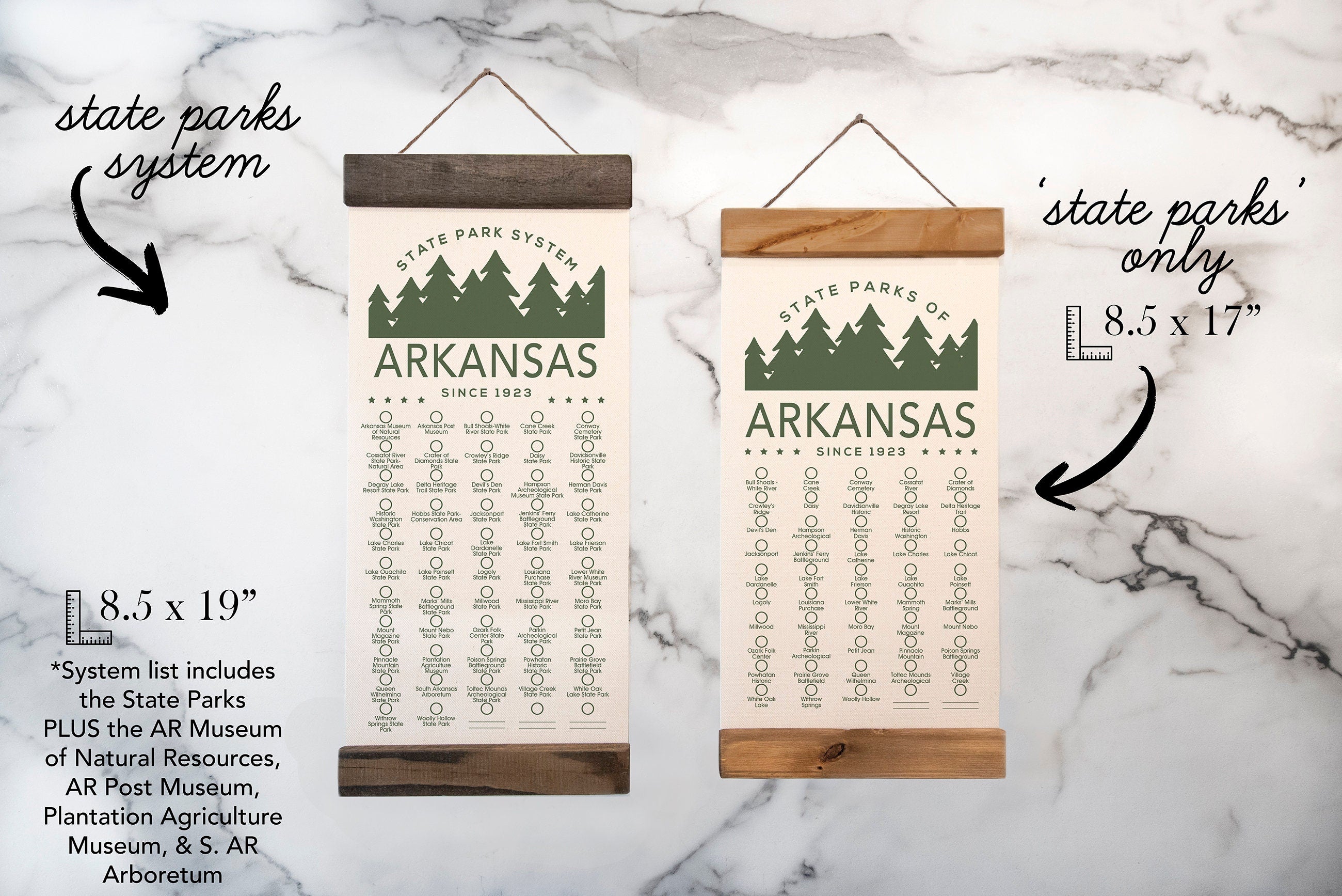 Arkansas State Park Adventure Checklist w/ Pen