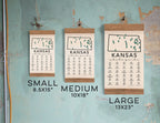 Kansas State Park Adventure Checklist - Hanging Canvas Map