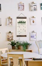 Illinois State Park Adventure Checklist - Hanging Canvas Map