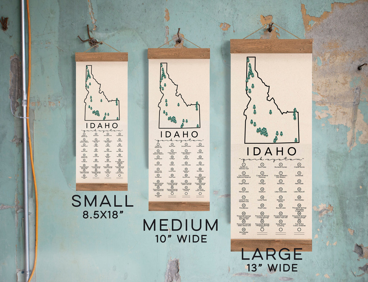 ID State Park Adventure Checklist WITH Pen // Idaho State Park // Travel Idaho Gift // Idaho Checklist Map // Hiker Gift