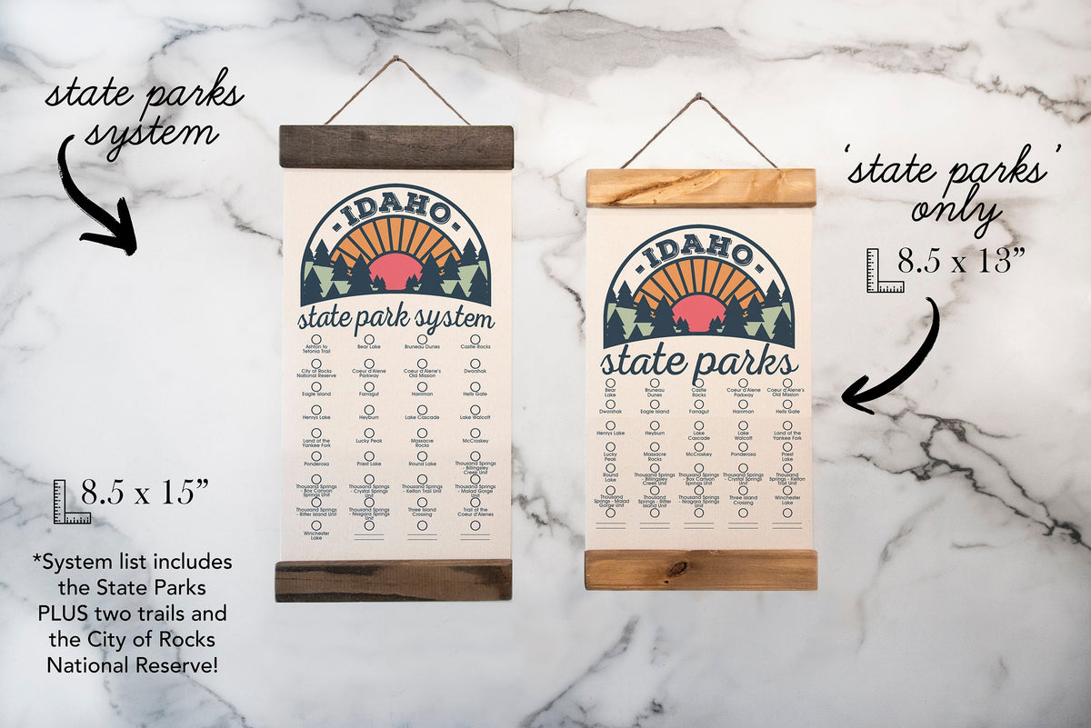 ID State Park Adventure Checklist WITH Pen // Idaho State Park // Travel Idaho Gift // Idaho Checklist Map // Hiker Gift