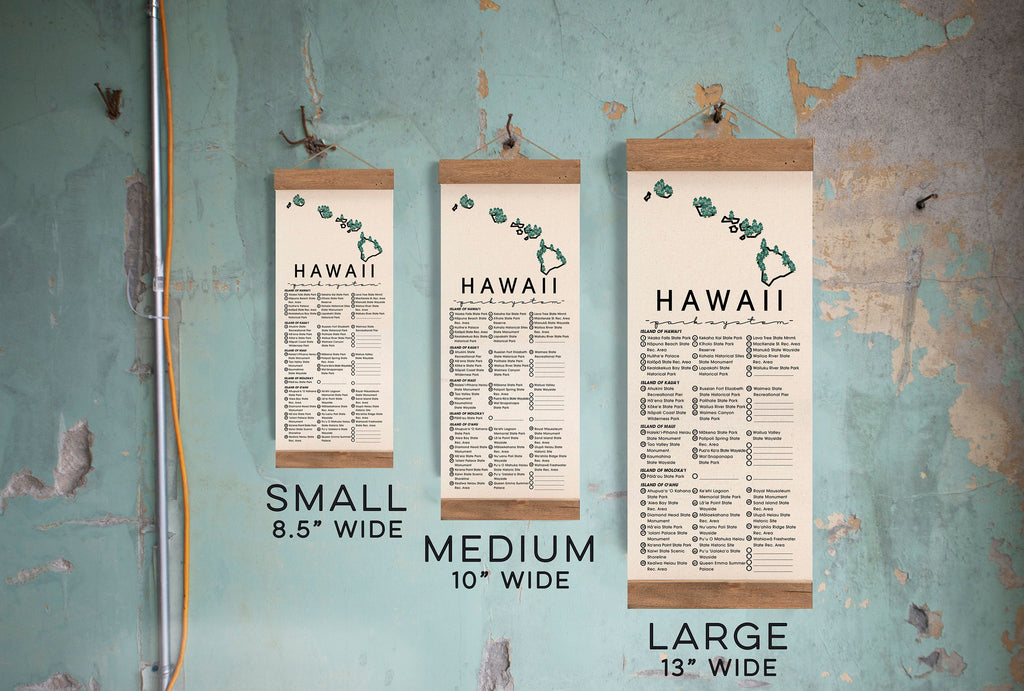 Hawaii State Park Adventure Checklist - Hanging Canvas Print