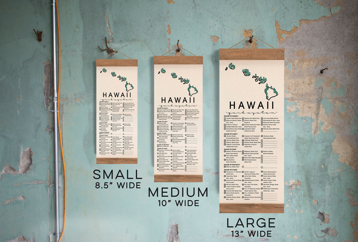 Hawaii State Park Adventure Checklist - Hanging Canvas Print