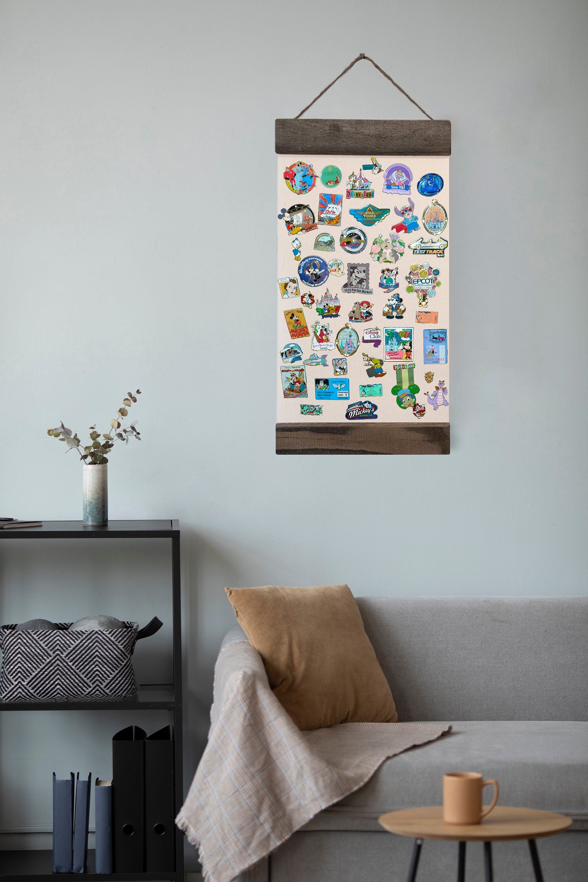 BLANK Canvas Pin or Patch Display Sign, Reclaimed Wood Hanging Display Holder