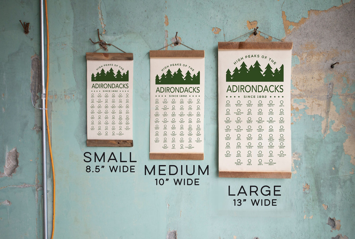 High Peaks of the Adirondack Adventure Checklist - Hanging Canvas Print
