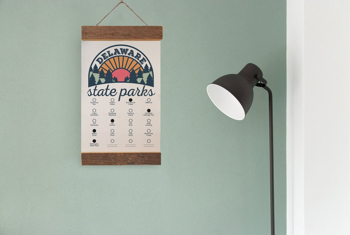 Deleware State Park Adventure Checklist - Hanging Canvas Map