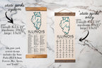 Illinois State Park Adventure Checklist - Hanging Canvas Map