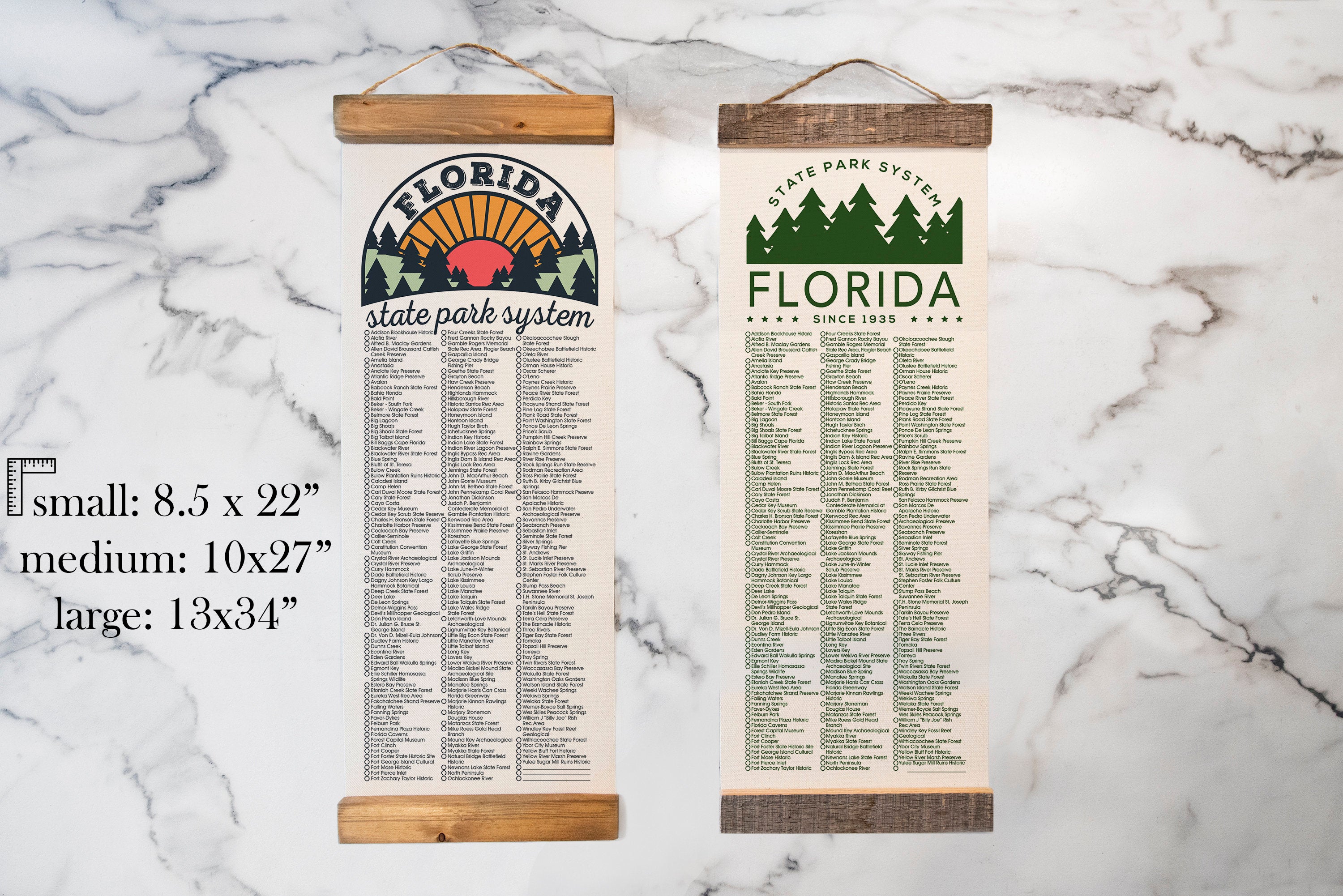 FL State Park Checklists WITH Pen // Travel Florida // Travel Adventure list // hiking bucket list