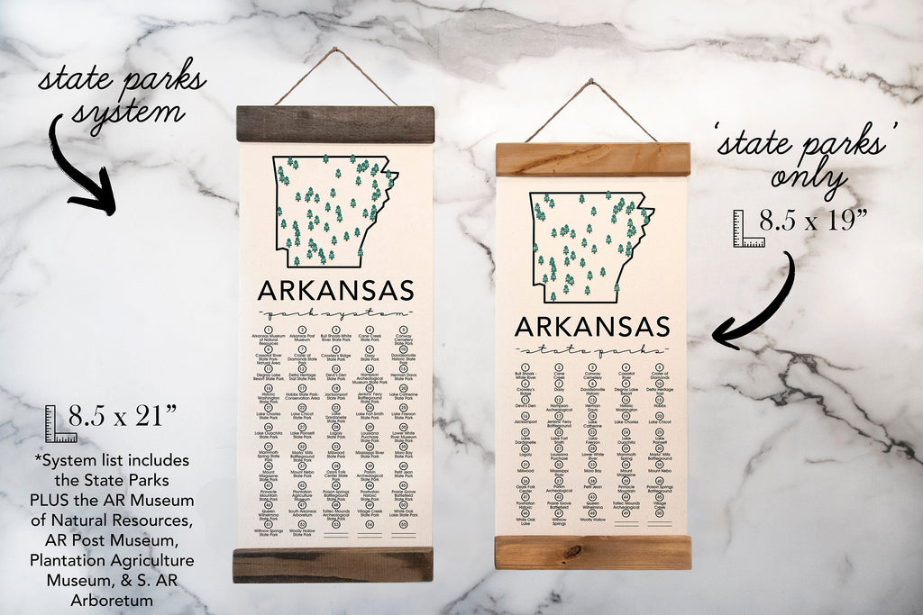 Arkansas State Park Adventure Checklist w/ Pen