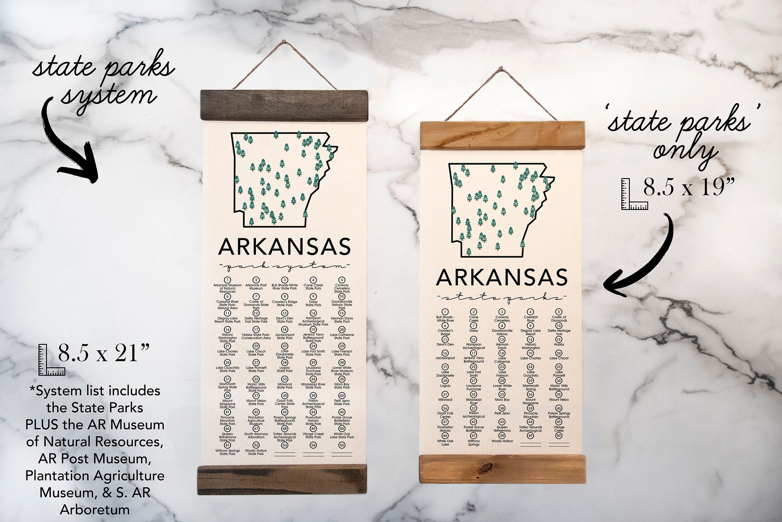 Arkansas State Park Adventure Checklist w/ Pen