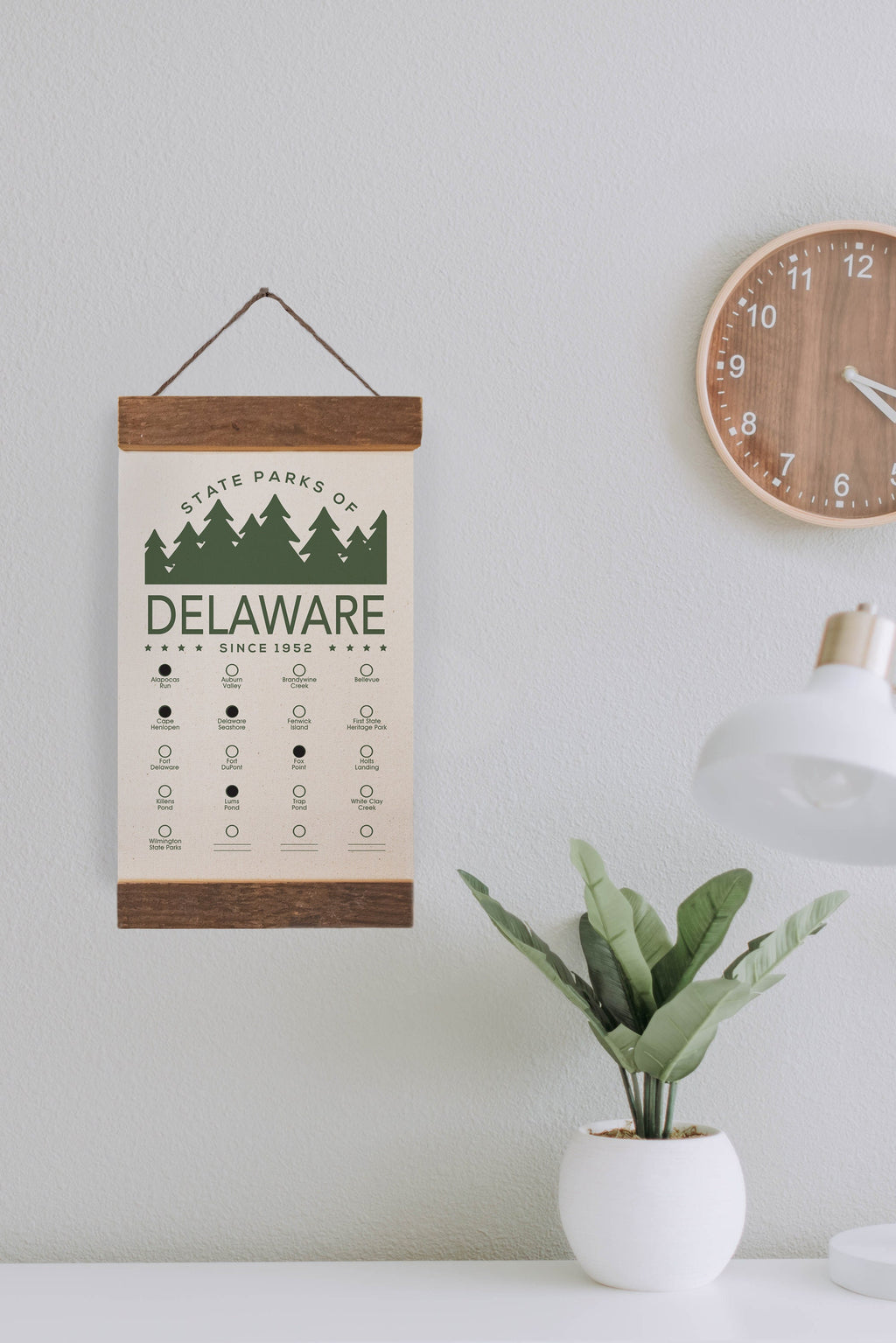 Deleware State Park Adventure Checklist - Hanging Canvas Map