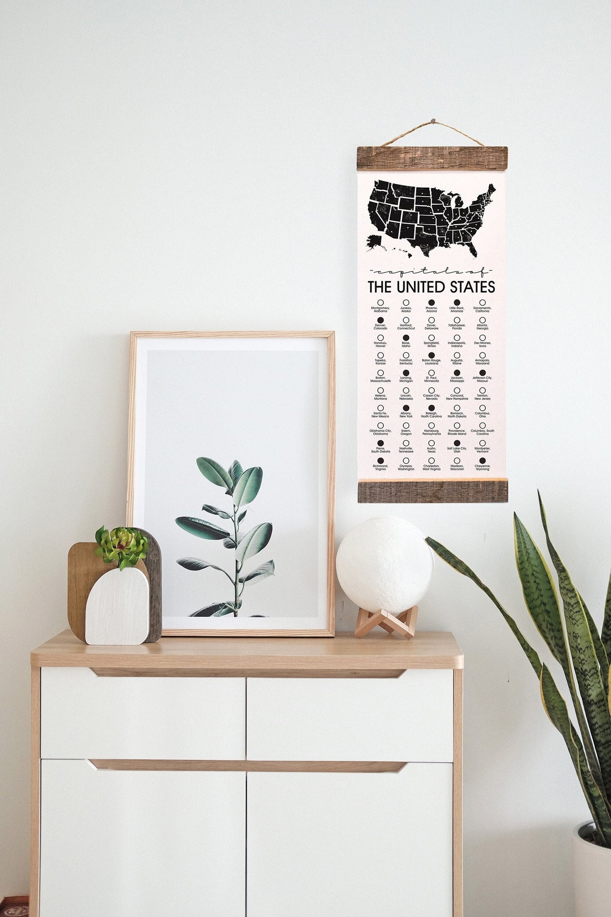 State Capitals of America  - Canvas Print Checklist