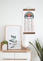CA State Park Checklists WITH Pen // California State // Canvas Hanging Sign // Handmade Adventure Gift // Experience Explore California